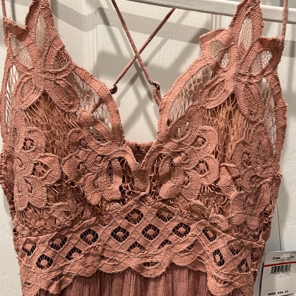 Free People FP One Adella Slip Mini Dress Rose Pink Boho Size XS - Picture 7 of 9